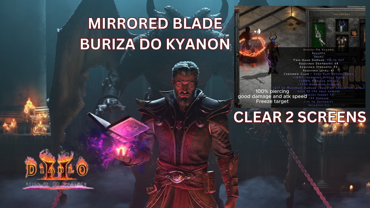DIABLO 2 RESURECTED WARLOCK MIRRORED BLADE BURYZA DO KYANON