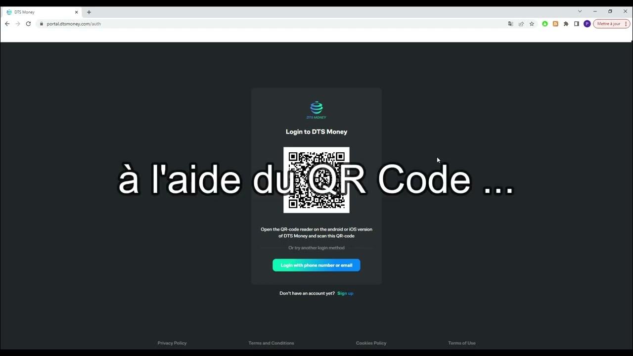 TUTO Comment se connecter à son compte DTS Money sur PC à l'aide du QR Code YouTube