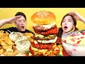 [Mukbang ASMR] 역대급 초대형 버거 🍔 대왕 감자 구이 & 대형 화채 Giant Beef Burger & Kingsize Potato Eatingshow Ssoyoung