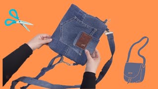 Recycling jeans! The trick of sewing a bag from old jeans.| Bag sewing tutorial for beginners