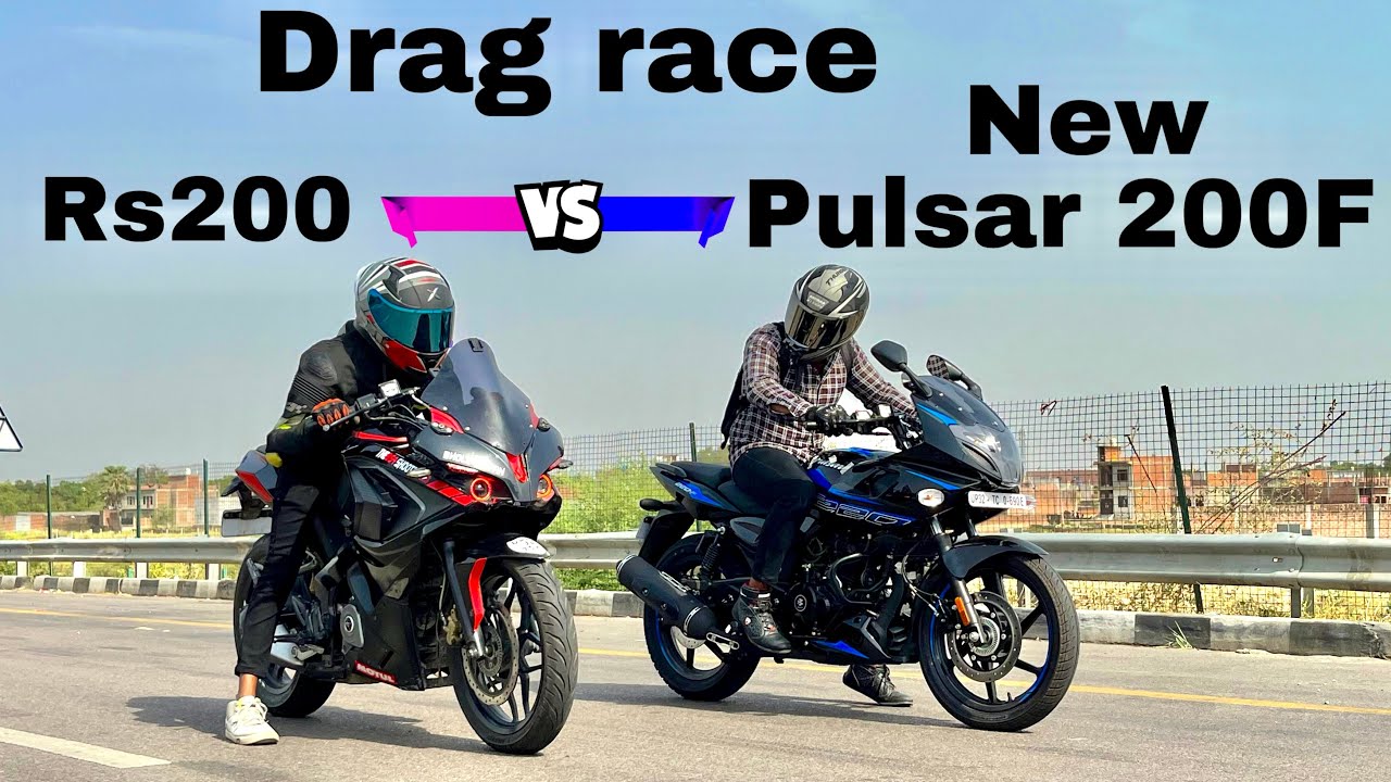 Pulsar 220f vs rs200 Drag race #bajaj #pulsar #rs200 #220f #dragrace ...