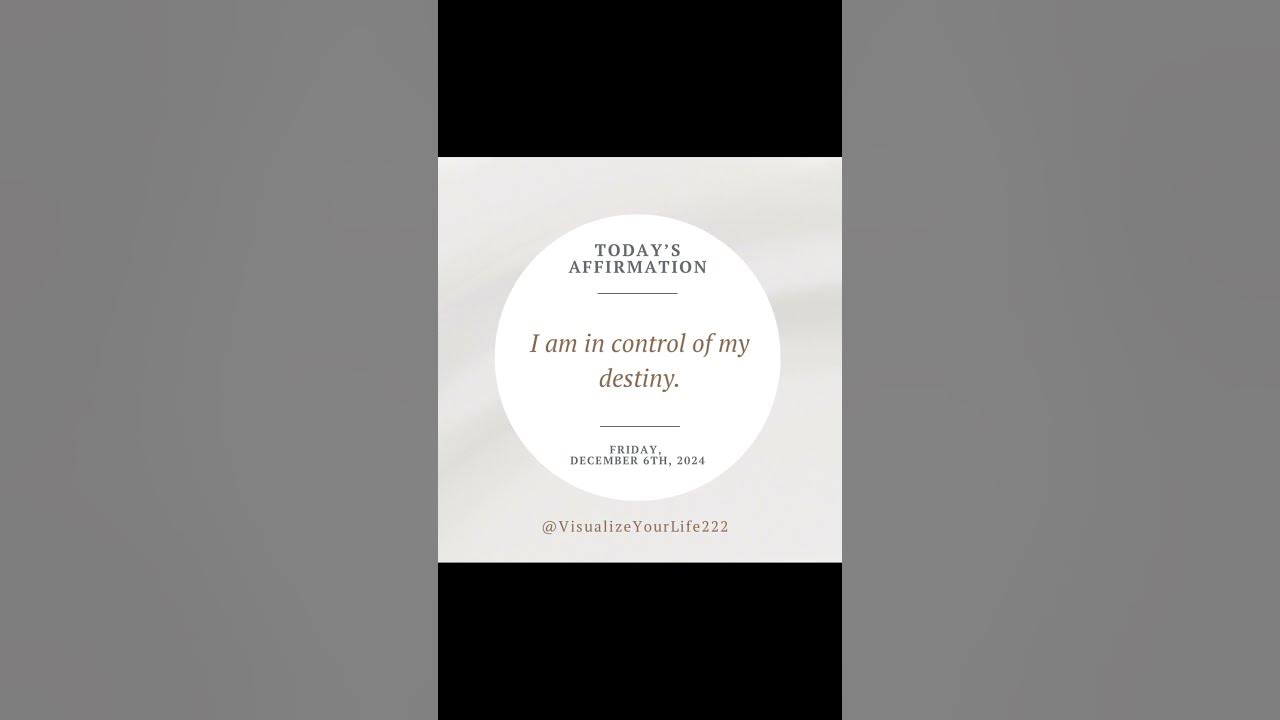 Take control of your destiny today. You have the power to steer your