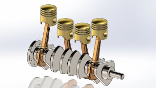 Simple kinematic animation of the Piston Cylinder arrangement inside an engine