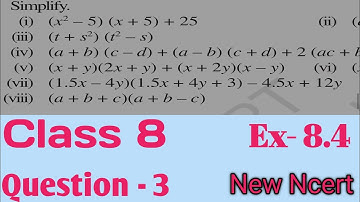 Class 8 Maths - chapter - 8 - Algebraic expressions and identities - Ex- 8.4 - Q - 3 | New Ncert