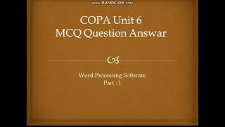 ITI COPA Unit 6 MCQ question part 1 Word Processing Software screenshot 5