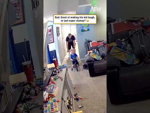 Dad: Great at making his kid laugh, or just super clumsy? 😂