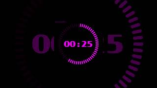 SILENT - 1 Minute Countdown with Progress Visualizer - Radial Pink. 60 Seconds.