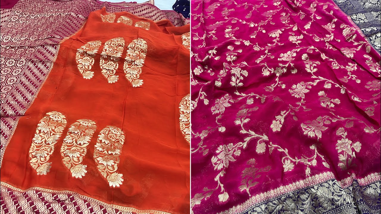 Сари из чистого банарси кхадди жоржета, чистый шелк гаджи, все изделия из чистого шелка по разумн...