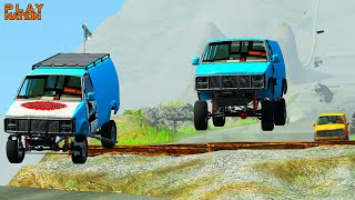 High Speed Cars Jumping Over Destroyed Bridge Beamng.drive - Play Nation
