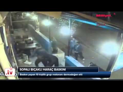 Bıçaklı sopalı haraç baskını - YouTube