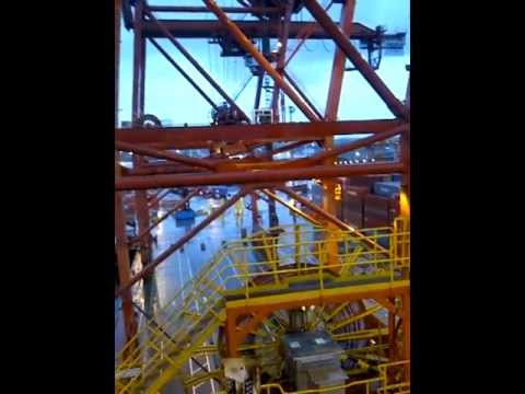 Riding The Dock Gantry Head From the Container Ship