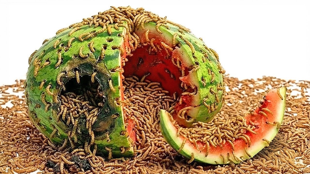 10.000 Larvas-da-farinha vs. Melancia