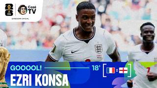GOL DA INGLATERRA! KONSA DE CABEÇA FAZ O SEGUNDO DA CONTRA A FRANÇA NA COPA DO MUNDO