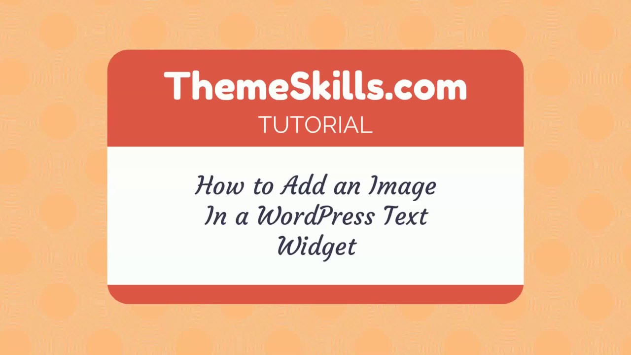 How to add an image in a WordPress text widget - YouTube