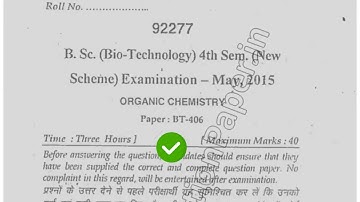 2015 Mdu BSc Biotech 4th Sem Organic Chemistry Question Paper