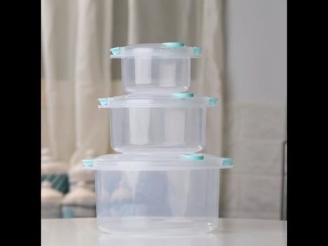 طقم علب طعام بلاستيك 3 قطع