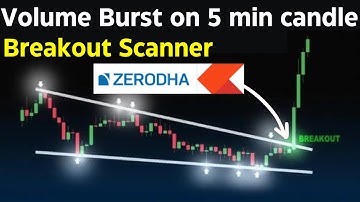 How to use Volume Burst Breakout Scanner in Zerodha ||