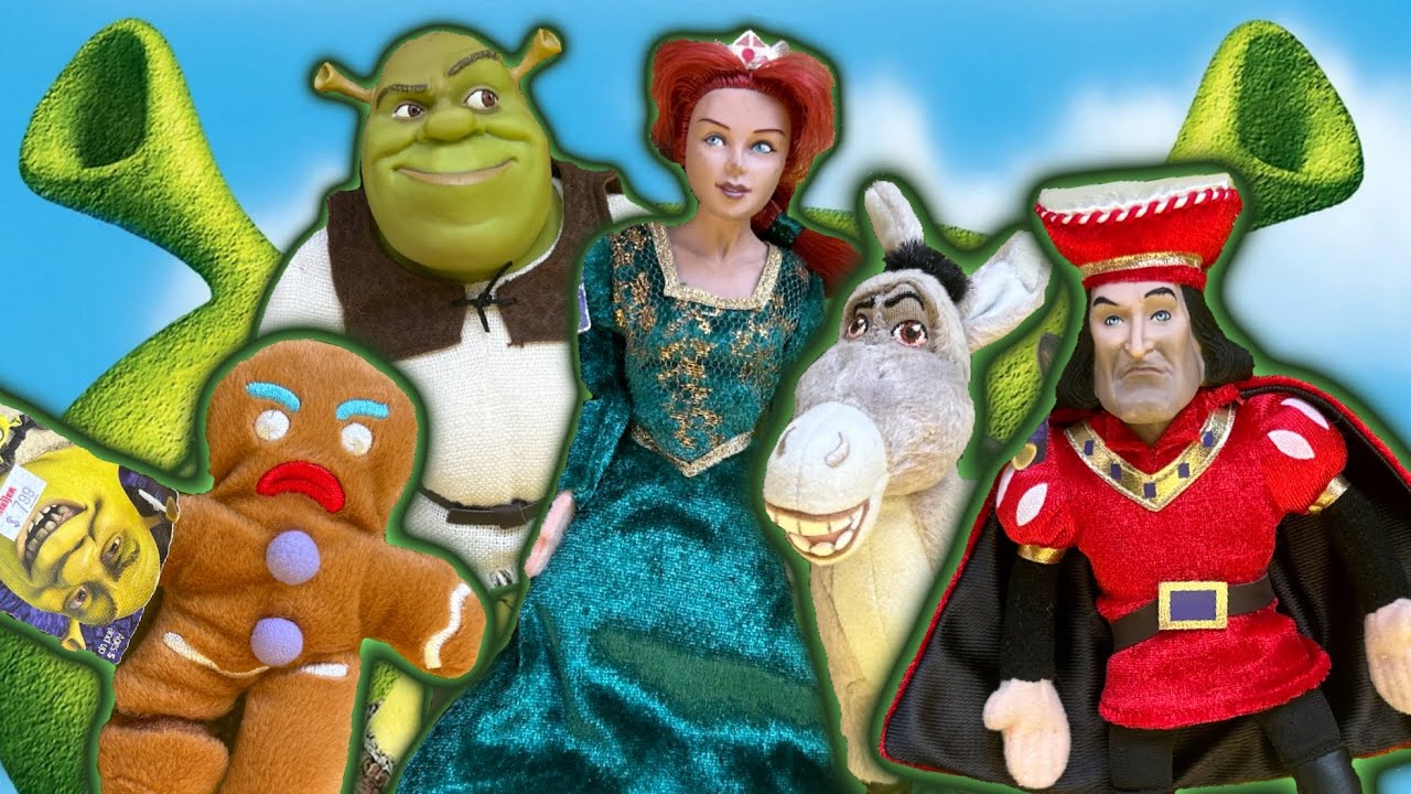 Ensemble Poupées Shrek Et L'Âne – Dreamworks Farlane Toys – Peluche 36 Cm – Rare