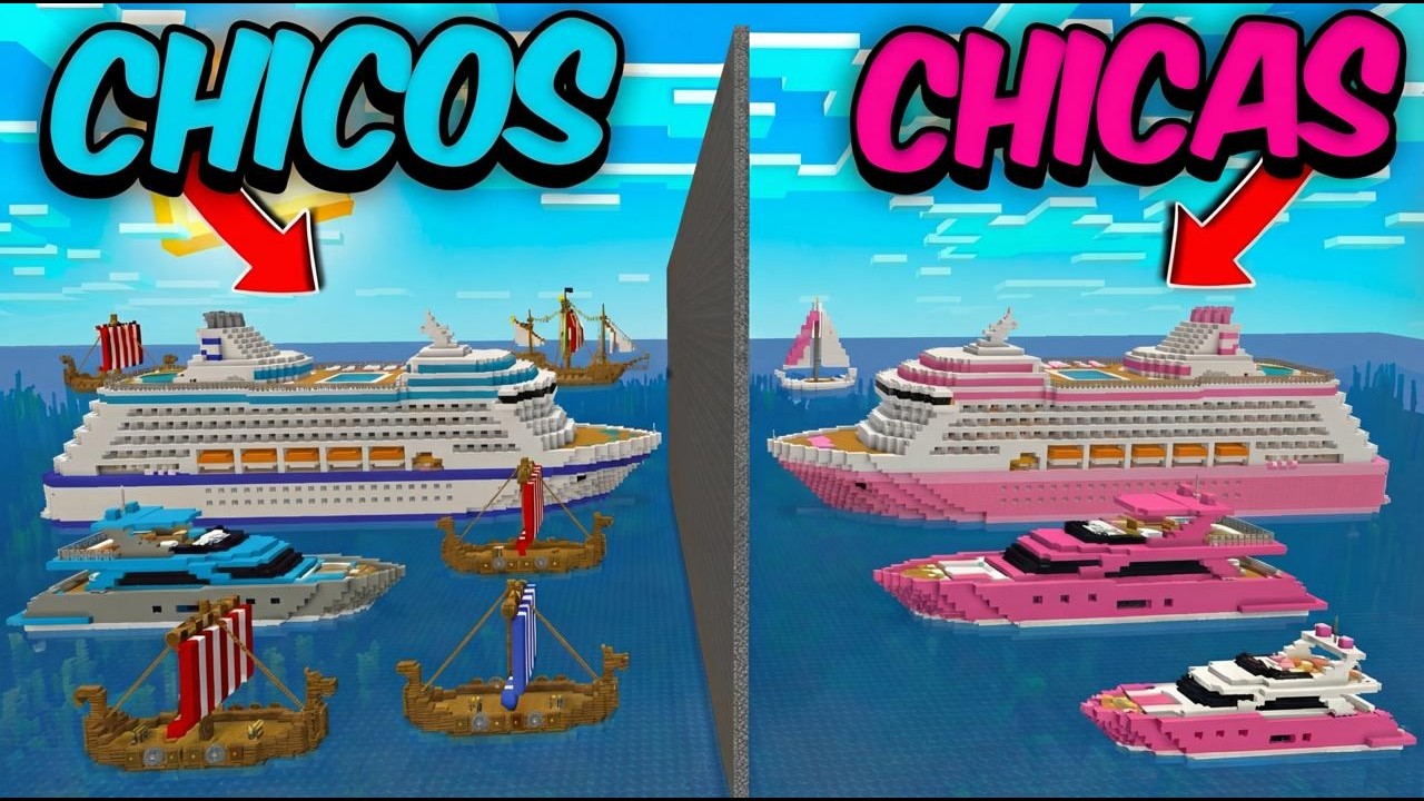 100 CHICAS vs 100 CHICOS en Minecraft