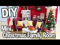 DIY Miniature Dollhouse Kit Christmas Living/Family Room with Working Lights! / Relaxing Crafts