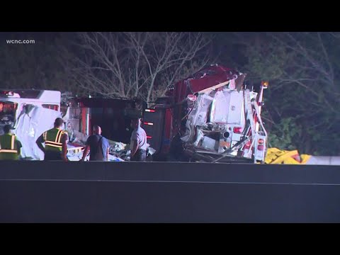 Accident involving fire trucks and tractor trailers shuts down I-85 in Rowan County