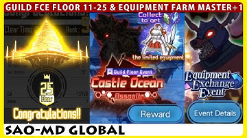 Castle Ocean Assault Floor 11-25 1st Clear Runs & New Equipment Exchange Event (SAOMD Memory Defrag)