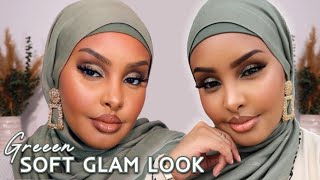 The Perfect Wearable Green Soft Glam Look *my highly requested Eid glam* | Jasmine Egal