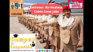 Emirates  Air Hostess Cabin Crew Jobs Career In Emirates Airlines