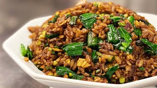 【バースデーガリハラ】にんにくチャーハンwith行者にんにく fried rice with super garlic.　Happy Birthday！