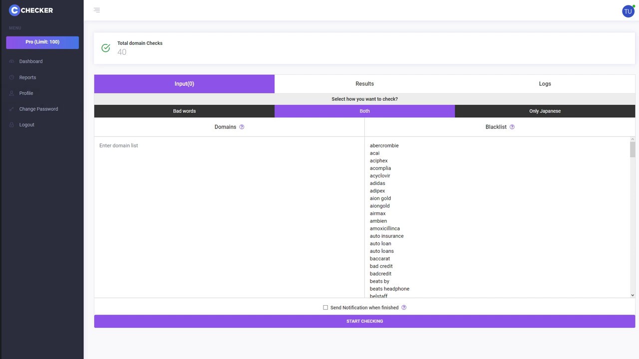 Bulk Domain Spam Checker