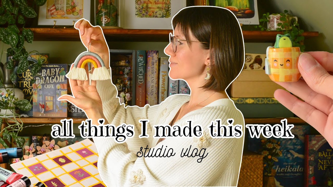 A creative week in artist's life: cute clay & watercolor projects | cozy days in my home studio