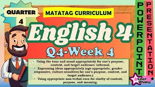 English 4 Quarter 4 Week 4 – MATATAG Curriculum PowerPoint Presentation