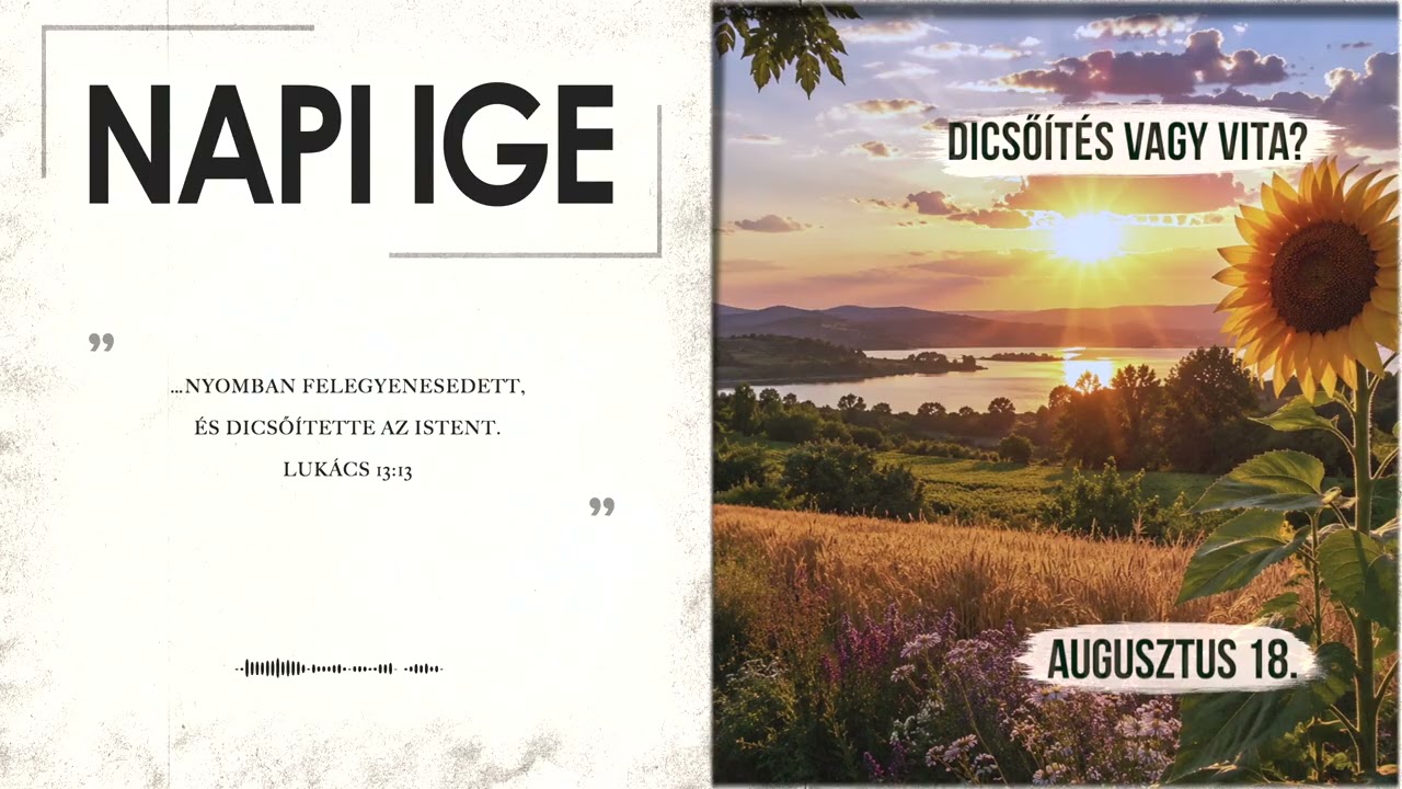 Napi IGE | Dicsőítés vagy vita? | 2026.08.18