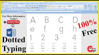 how to make dotted type design in MS Word || Quickly create Tracing letters in Toddlers || MS Word screenshot 5