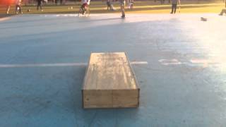 Homemade skateboard funbox session