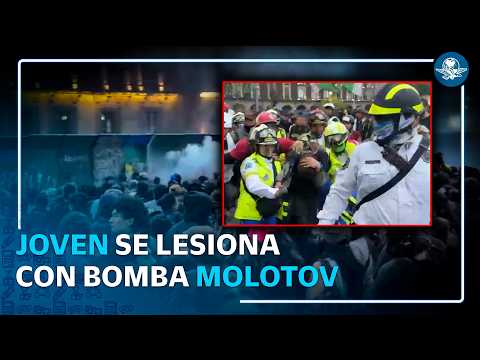 Menor de edad resulta lesionado al prender una bomba molotov en marcha del 2 de octubre