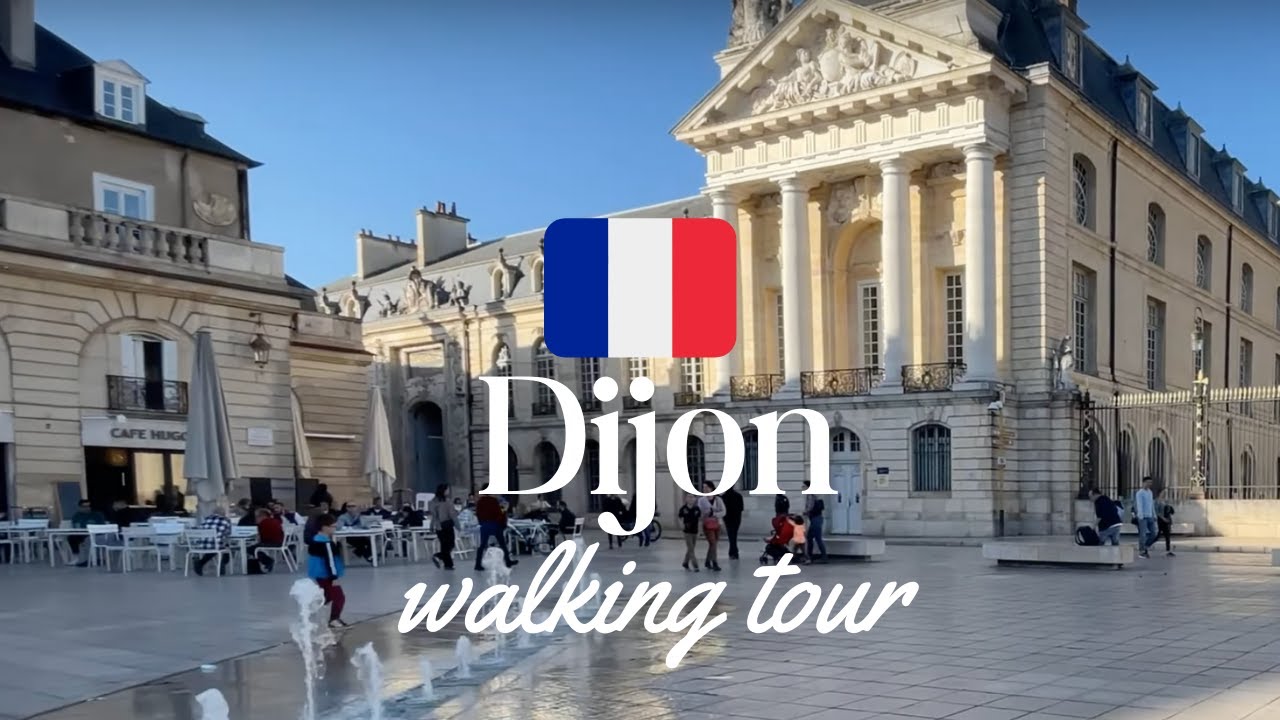 Walking tour in Dijon, France 🇫🇷 (4K, 60fps). Capital of the great