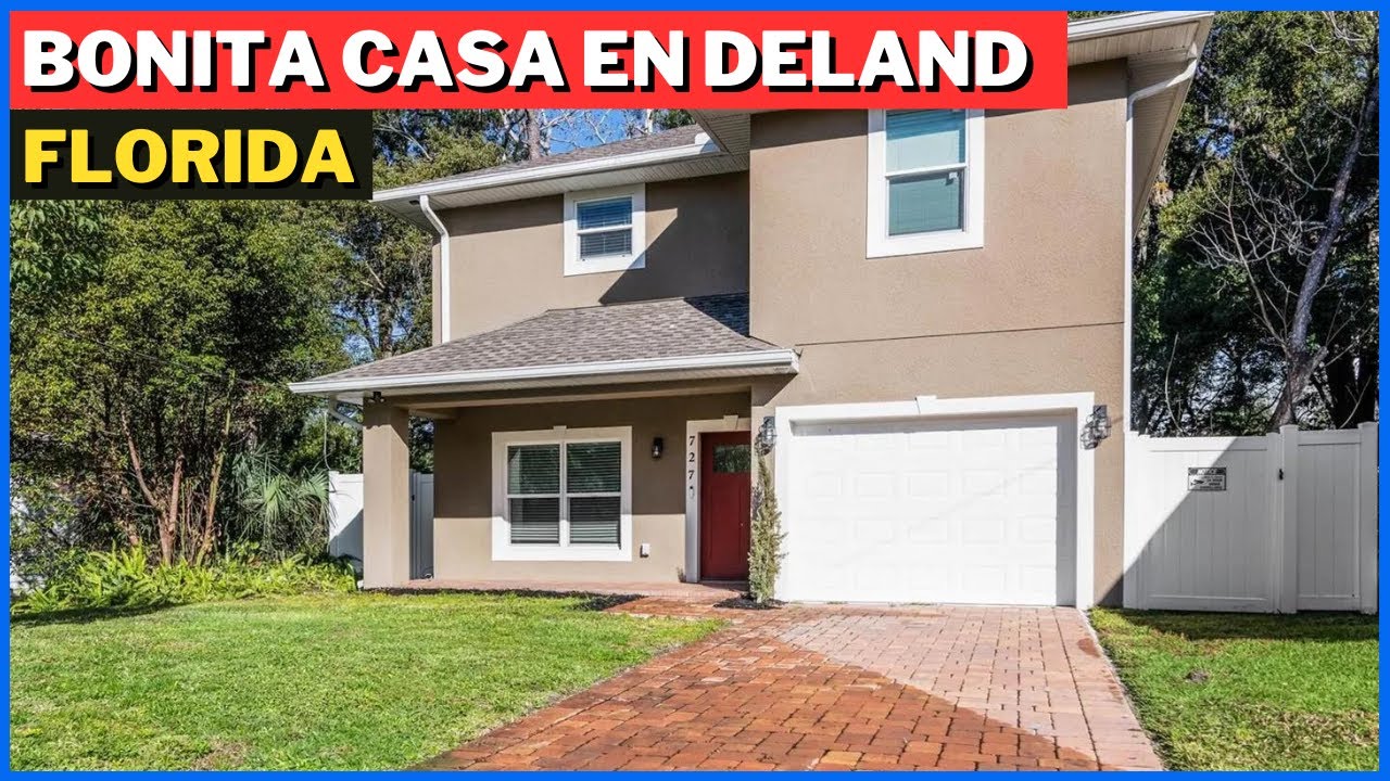 BONITA CASA EN VENTA DE 3 HABITACIONES Y LINDO JARDÍN EN DELAND FLORIDA
