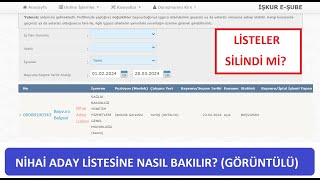 İŞKUR NİHAİ ADAY LİSTELERİNE NASIL BAKABİLİRİM? (NİHAİ ADAY LİSTESİ GÖZÜKMÜYOR) NİHAİ ADAY LİSTESİ