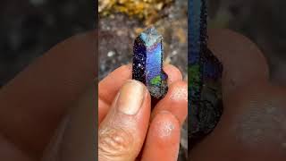 Found a wild looking rainbow 🌈 iridescent Quartz crystal at Graves Mtn in Georgia!!