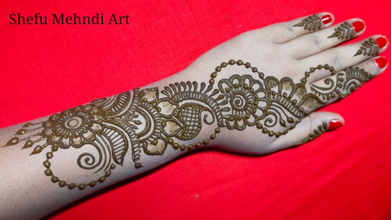 New simple stylish arabic mehandi design|full hand mehndi designs ...