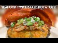 HOW TO MAKE SEAFOOD TWICE BAKED POTATOES (SNOW CRAB + SHRIMP + SAUSAGE)!