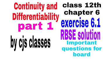 #Class12th RBSE solution chapter 6(excercise 6.1)part 1: learn continuity in hindi .