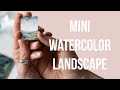 Mini watercolor landscape  step by step