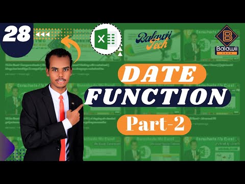 28.Ms Excel-Date Function part-2 || Barashada taarikda qeybtii 2aad #balawii
