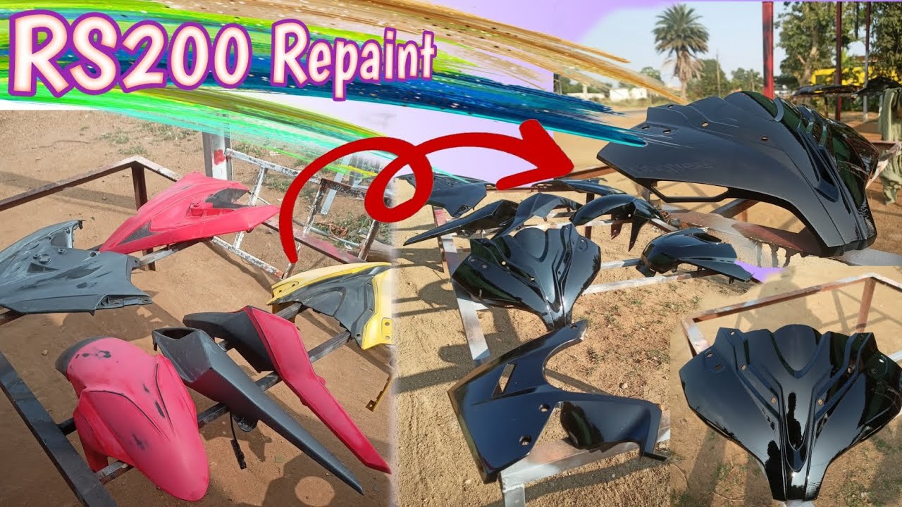 Bajaj RS200 modified repaint🔥🥵|| RS 200 full body restoration & Painting.