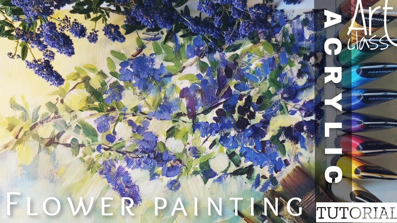 Acrylic flowers painting tutorial / How to paint loose and ...