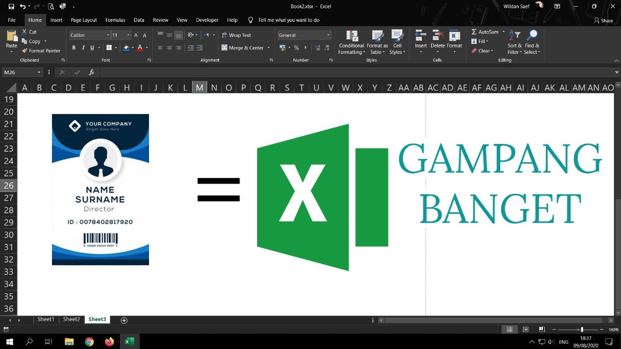 Tips Cara Mudah membuat ID CARD Barcode dengan Microsoft Excel Secara