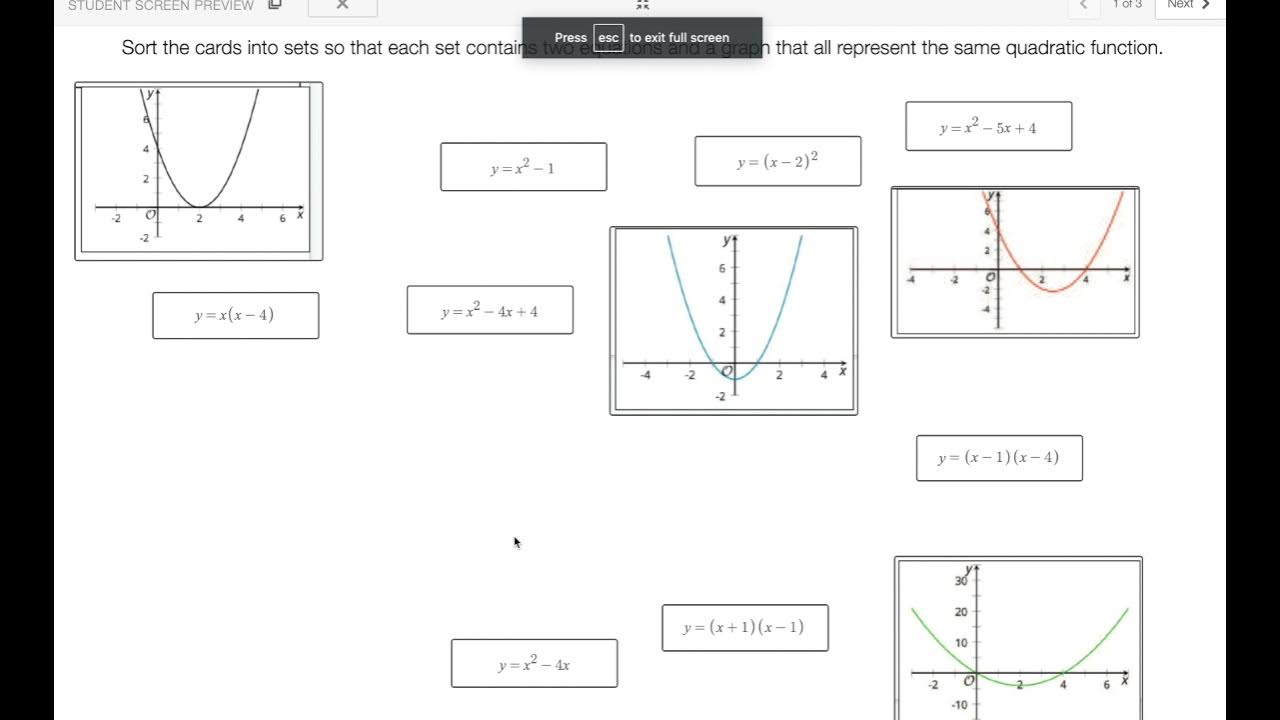 Unit 6 Lesson 12b Desmos Card Sort Activity - YouTube
