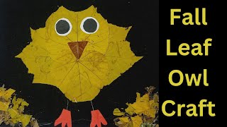 Fall Leaf Owl Craft | Kids Craft | Owl Leaf Craft for Kids | Easy leaf owl idea for preschool kids